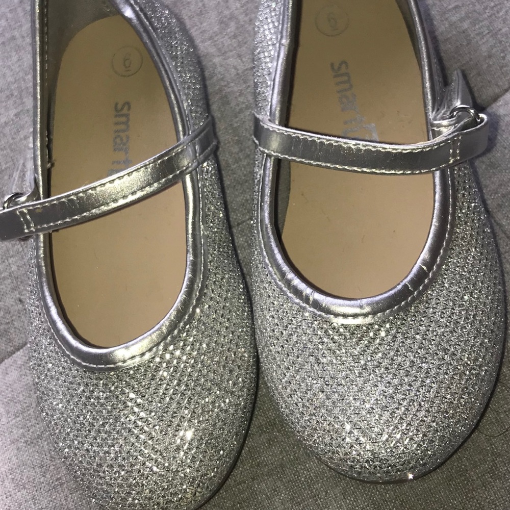 Toddler Smartfit Sparkly Silver Dress shoes
